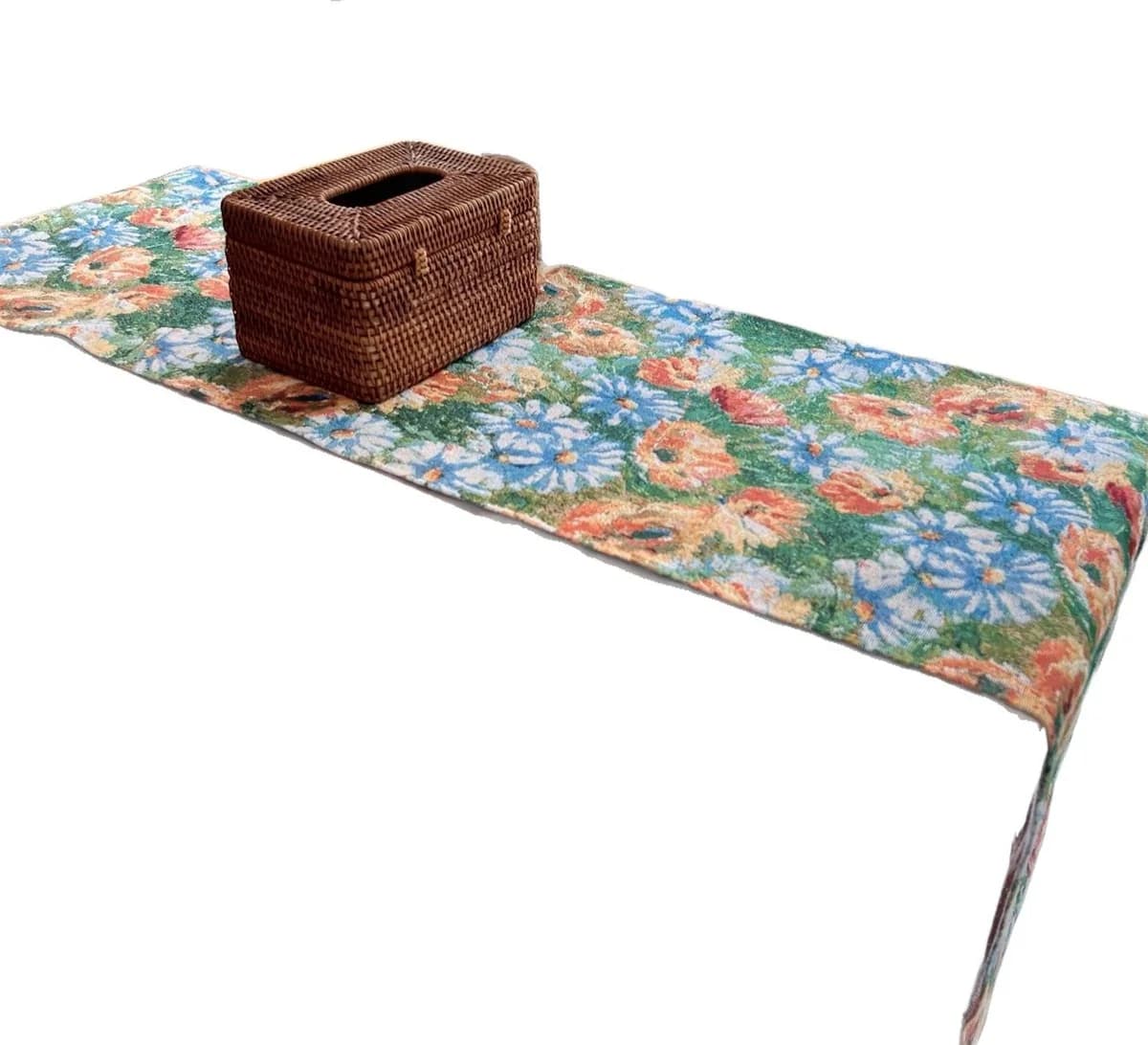 Monet-puutarha pöytäliina ja lautasliina, puuvillasekoite