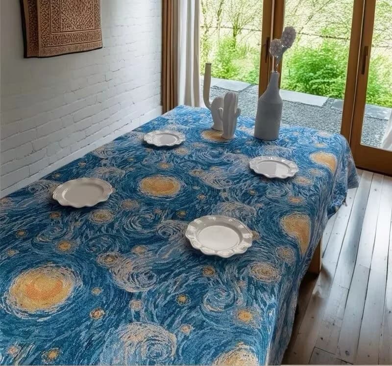 Tähtiyö-pöytäliina, suorakaide, puuvillasekoite