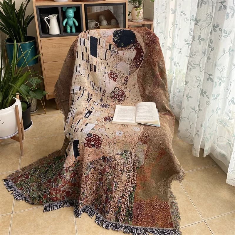 Vintage-öljymaalaustyylinen seinävaate/sohvanpeite