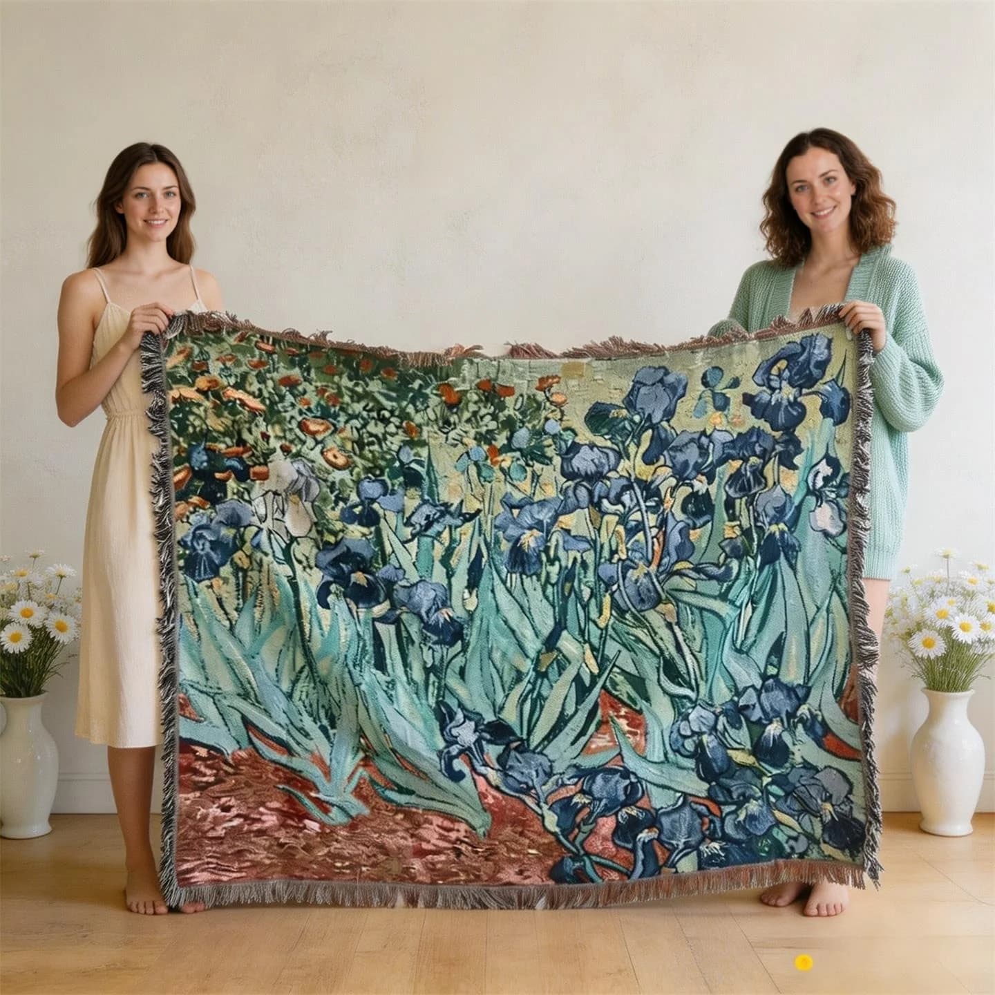 Van Gogh -tyylinen seinävaate ja sohvapeite, puuvillasekoite