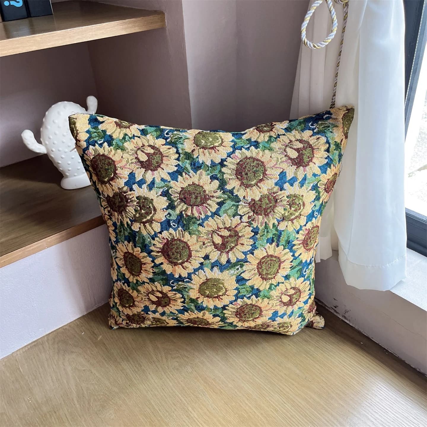 Jacquard-kudottu tyynynpäällinen, amerikkalainen maalaistyyli