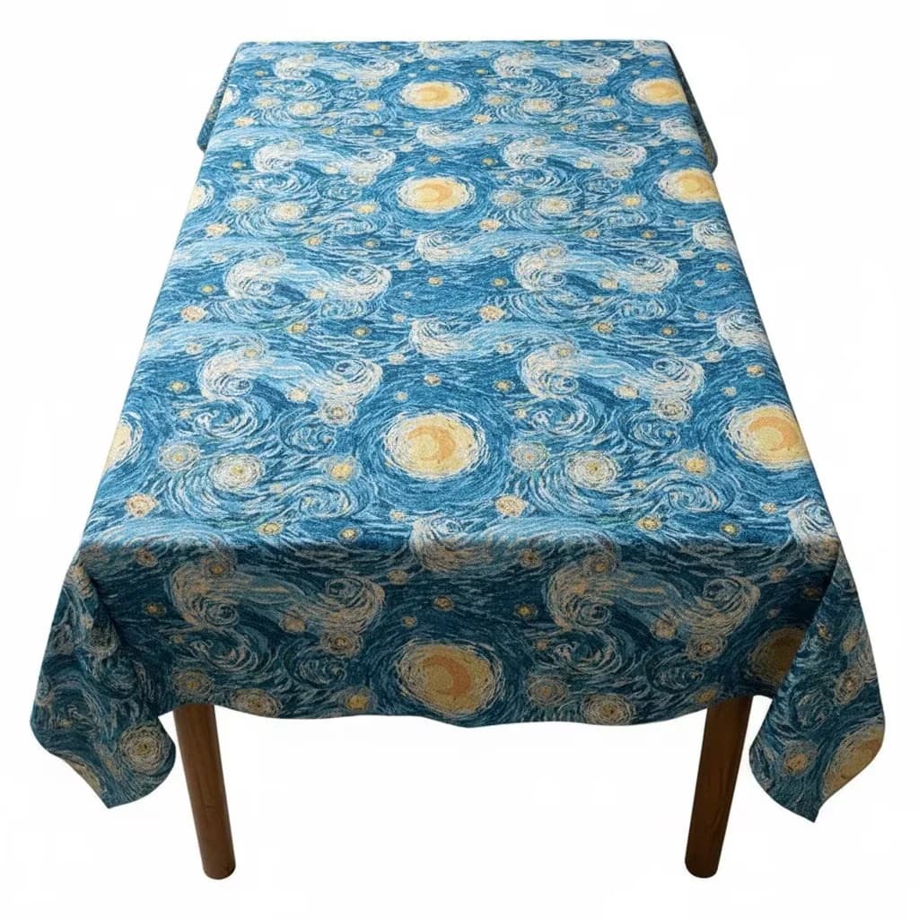 Tähtiyö-jacquard-pöytäliina ja kankainkoriste