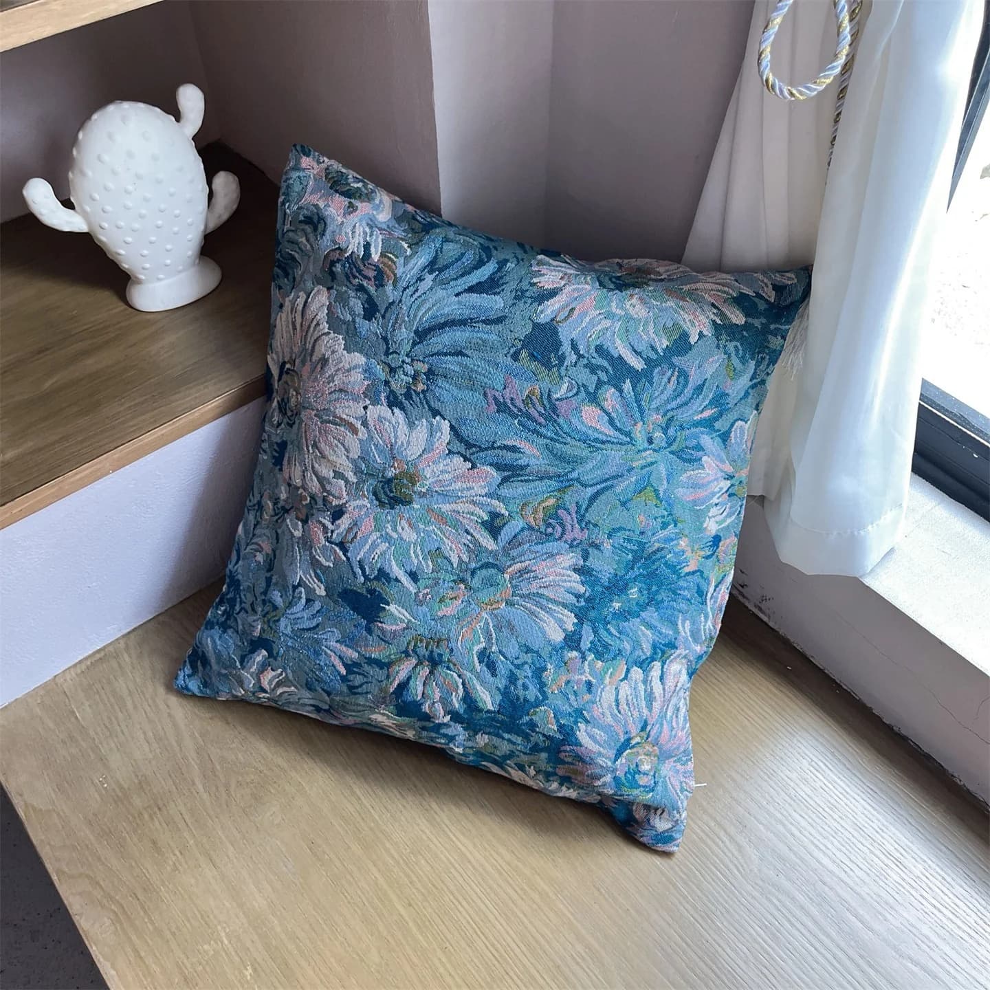Jacquard-kudottu tyynynpäällinen, amerikkalainen maalaistyyli